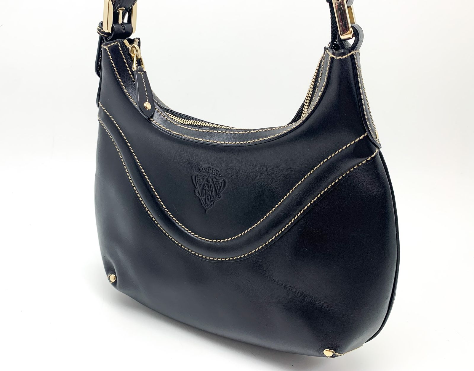 Gucci ブラウンレザー バッグ 保存袋付き　良品！ GUCCI(グッチ) ショルダーバッグ - 141641 ライトブラウン レザー