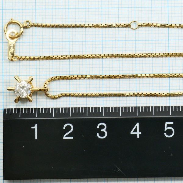 最愛 ダイヤ NECKLACE ネックレス K18YG 0.56 約 総重量約4.9g 鑑別書 バックル