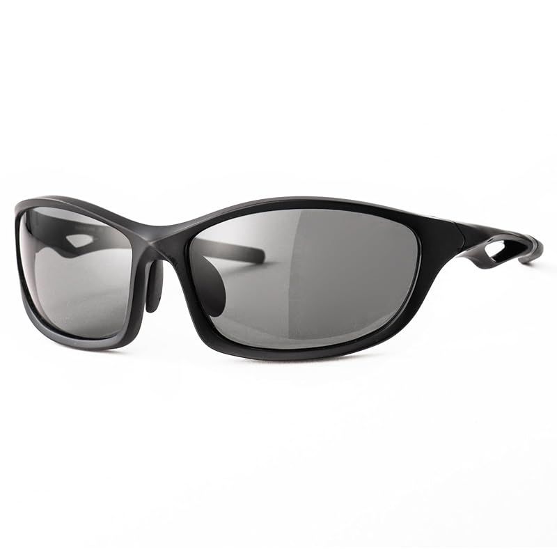 [エーフィット] スポーツサングラス メンズ 偏光サングラス 紫外線カット 偏光スモークレンズ ブラックマット/ブラック AF-S203HN-C1