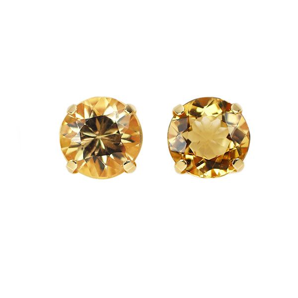 新品 K18YG インペリアル トパーズ ピアス 1.80ct スタッド