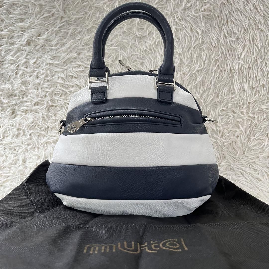 美品 MUTA ムータ 2way ショルダーバッグ ボーダー 8バッグ 