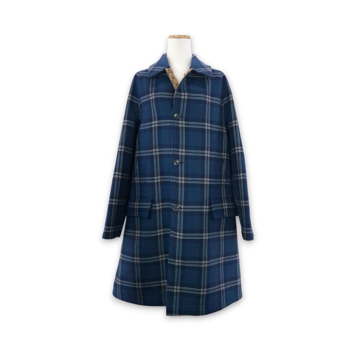 GUCCI(グッチ) タータン チェック リバーシブル コート - メルカリ