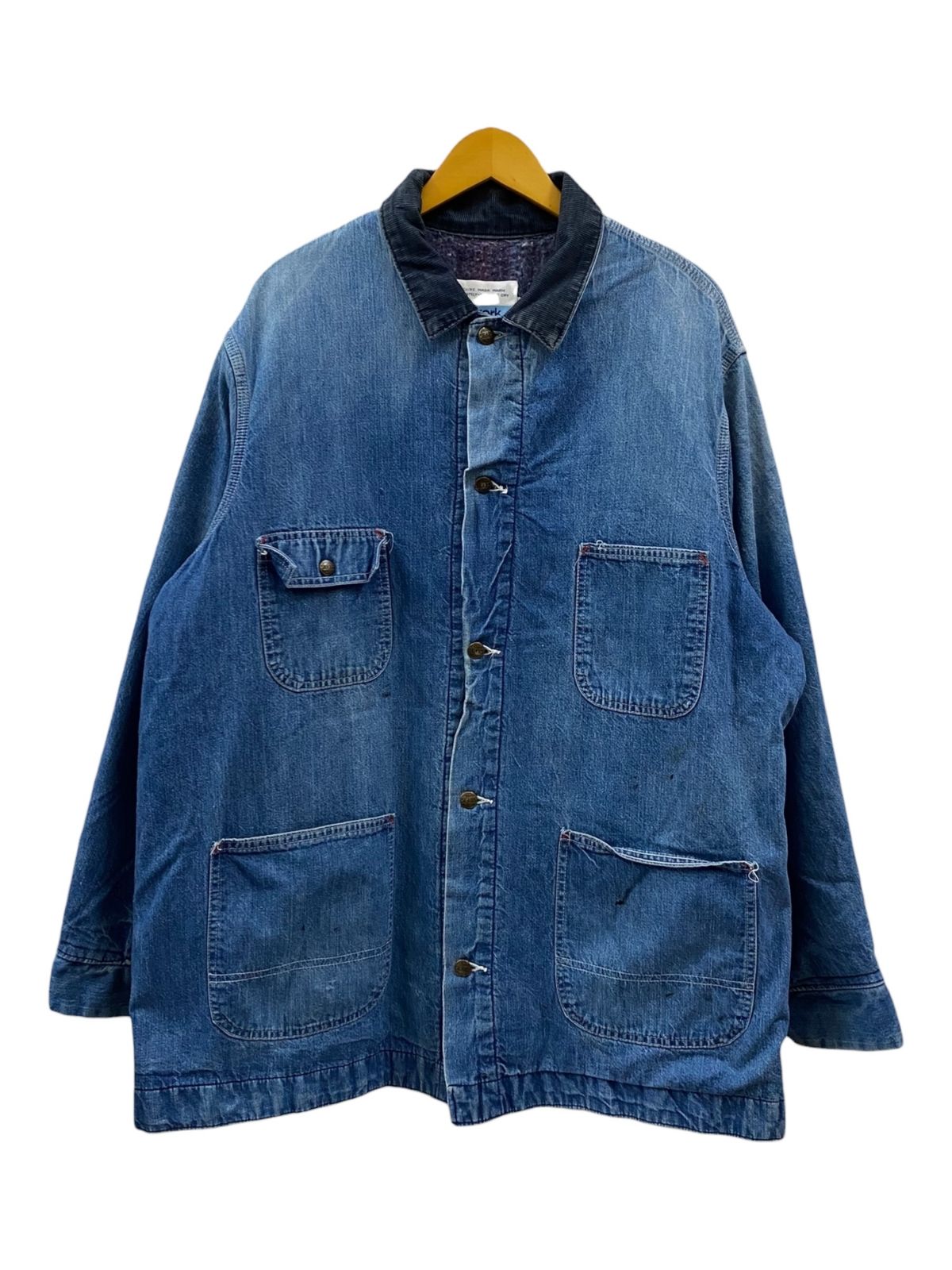 sears (シアーズ) デニムカバーオール 襟コーズ 裏ブランケット 古着