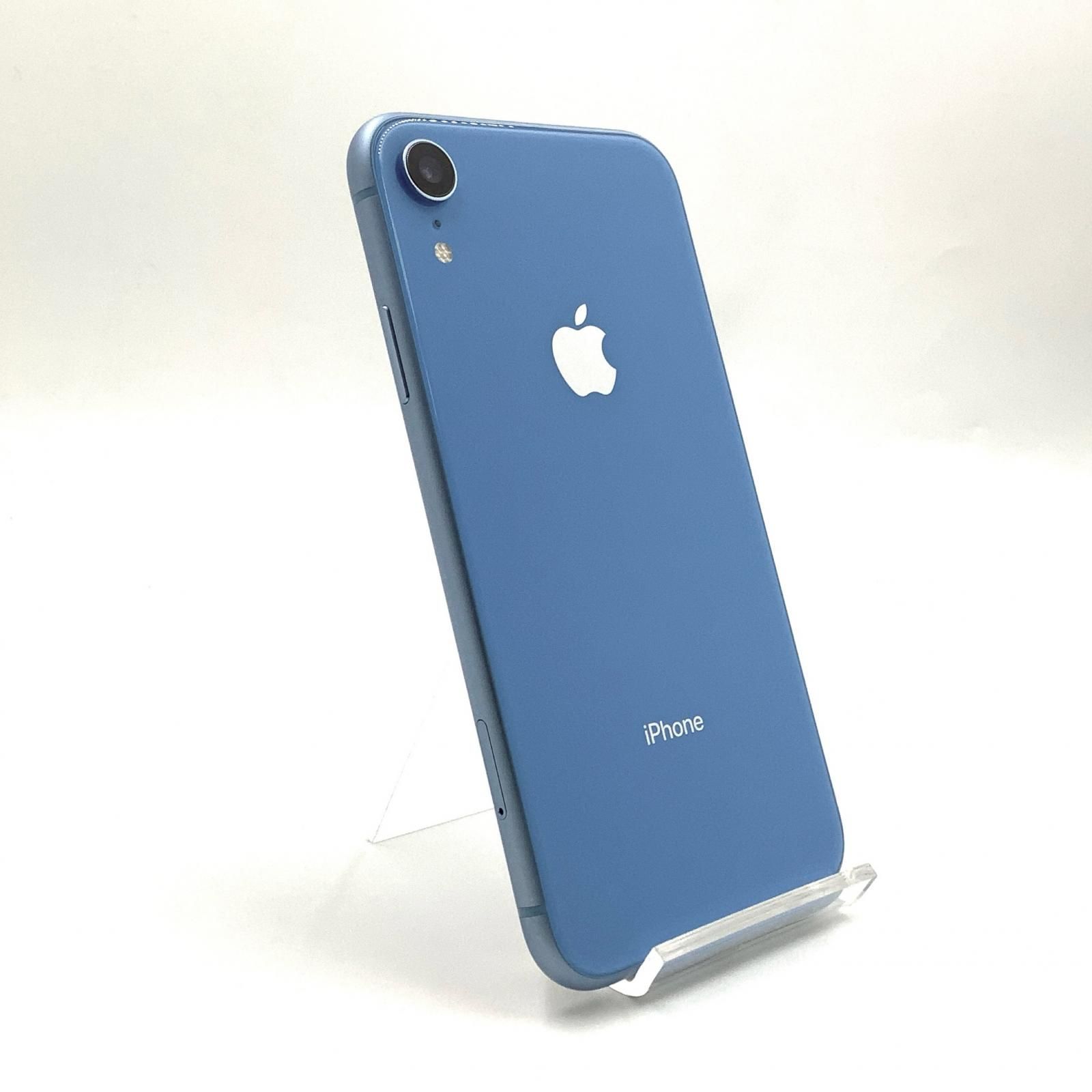 【全額返金保証】【最速発送】Apple iPhone XR 64GB ブルー docomo SIMフリー 動作確認済 95% 白ロム