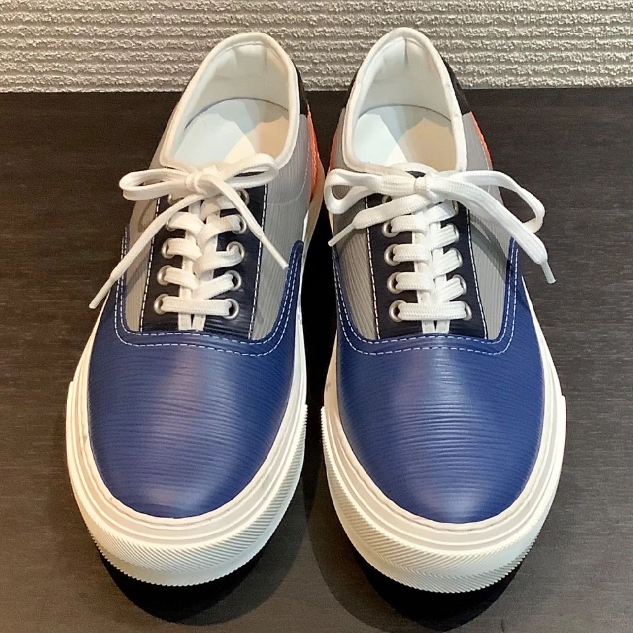 LV エピ トロカデロ・ライン スニーカー ブルー×グレー×オレンジ 25cm LOUIS VUITTON （未使用保管品）ルイ ヴィトン トロカデロライン