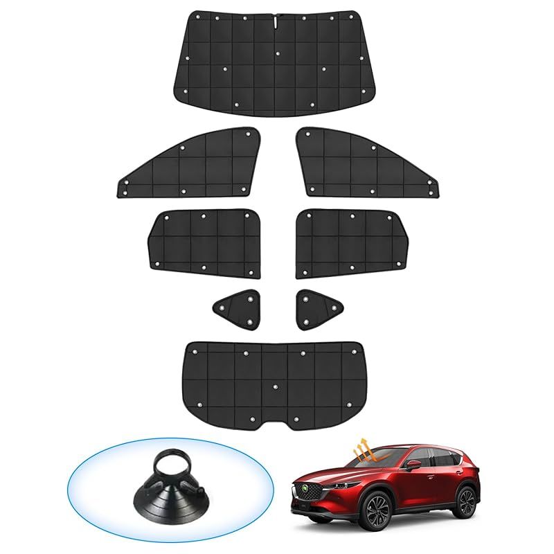 AUTO SPEC MAZDA マツダ CX-5 KF系 格子状 サンシェード 1台分 吸盤タイプ Mazda CX5 2017年1月～ マルチサンシェード 折り畳み式 遮光シェード プライバシー保護 盗難防止対策 日除け 紫外線防止 遮光