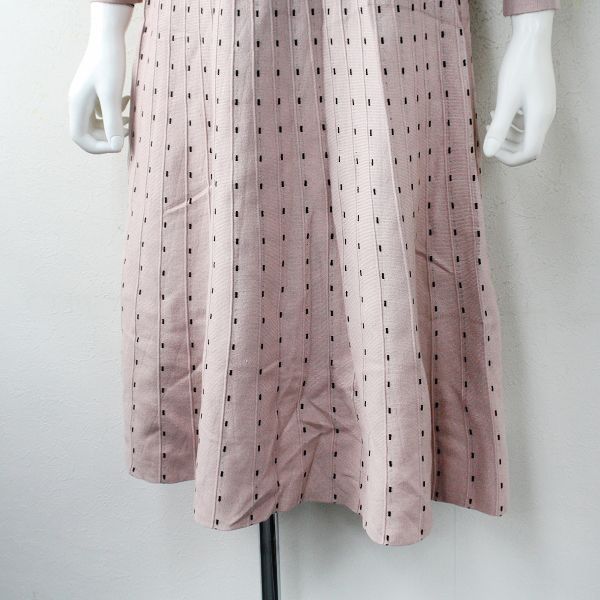 Mystrada マイストラーダ 配色ステッチニットワンピース 38/ピンク  