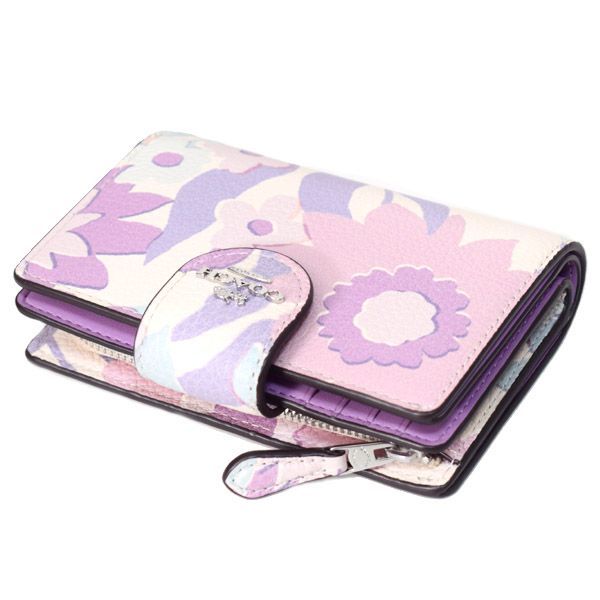 【極美品】ミディアム コーナー ジップ ウォレット・フローラル プリント 公式】コーチアウトレット | ミディアム コーナー ジップ ウォレット