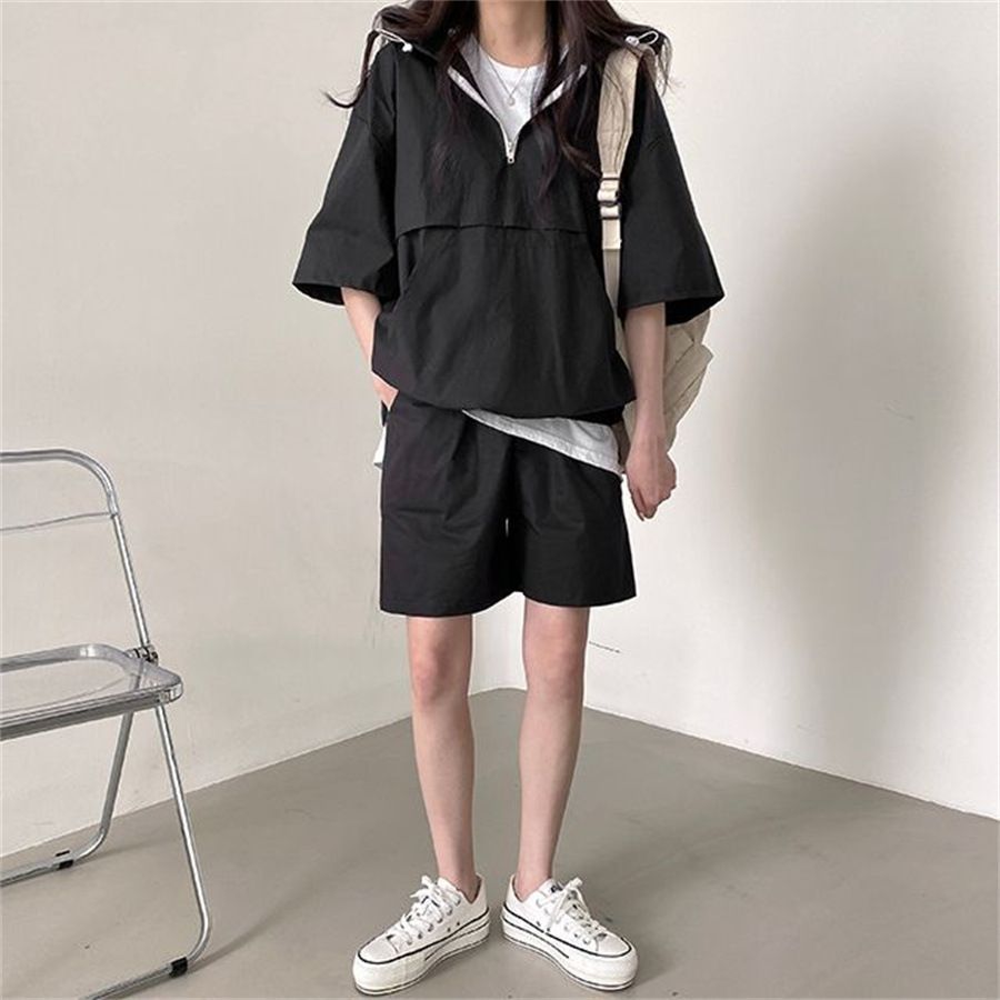 ビッグパーカー パーカーセットアップ パーカー 短パン 女子 冬 半