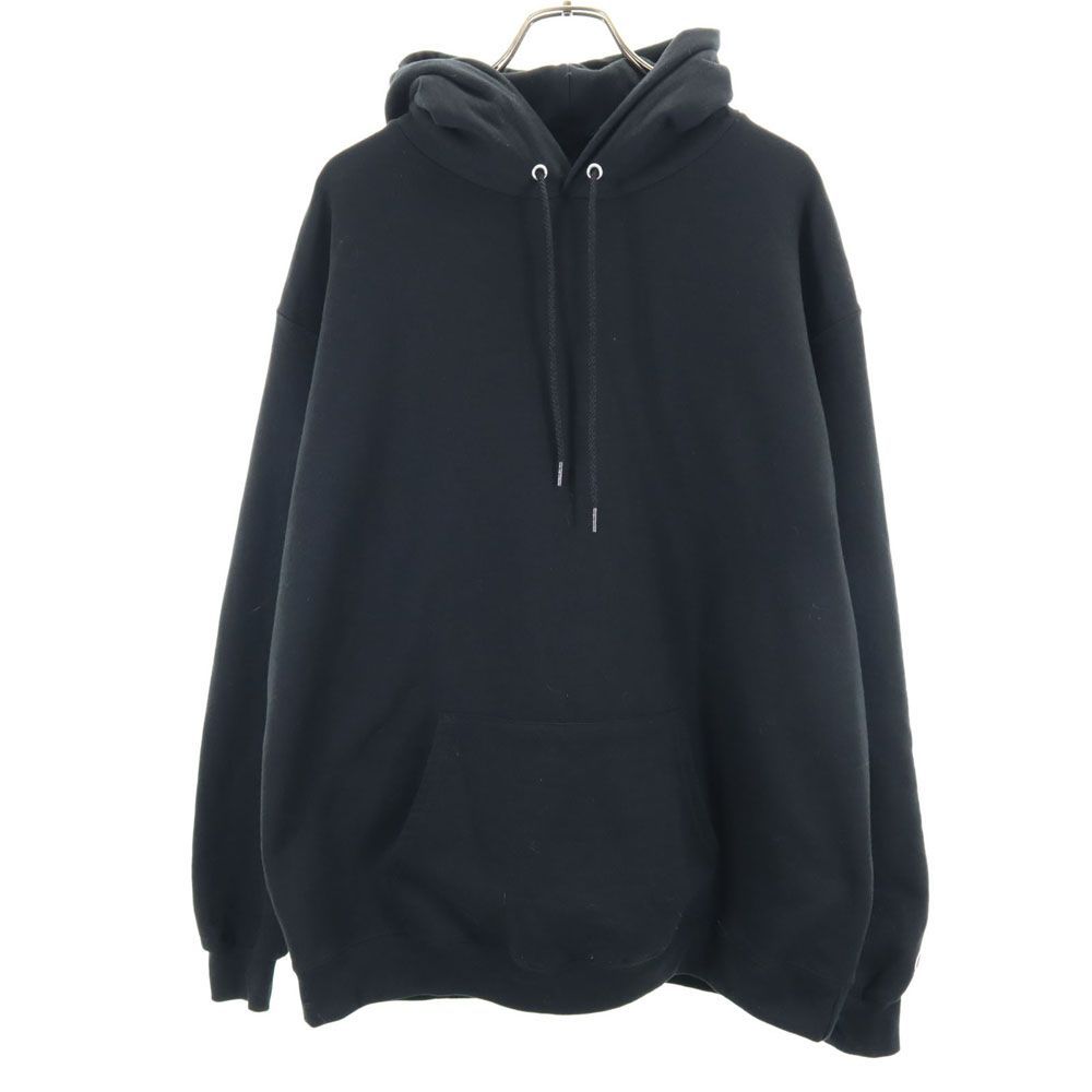チャンピオン 長袖 スウェットパーカー 3XL ブラック Champion ビッグサイズ メンズ 古着 【240421】