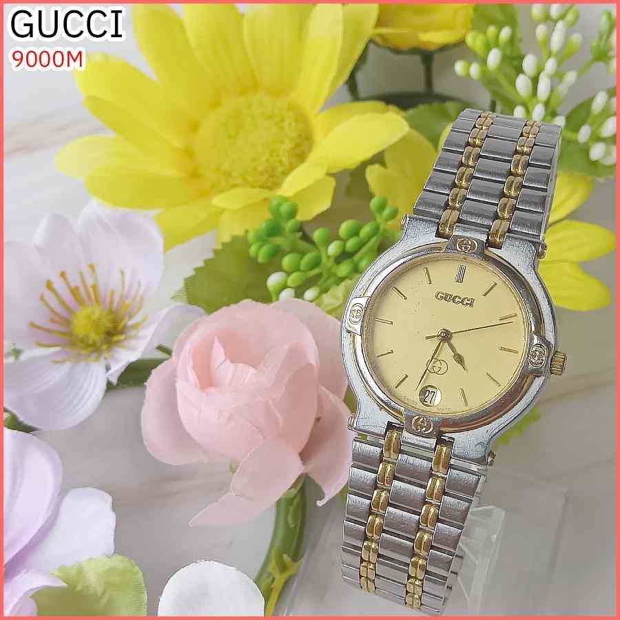 T*e様 GUCCI　腕時計　9000 М GUCCI グッチ 腕時計 9000M ステンレススチール コンビ GP