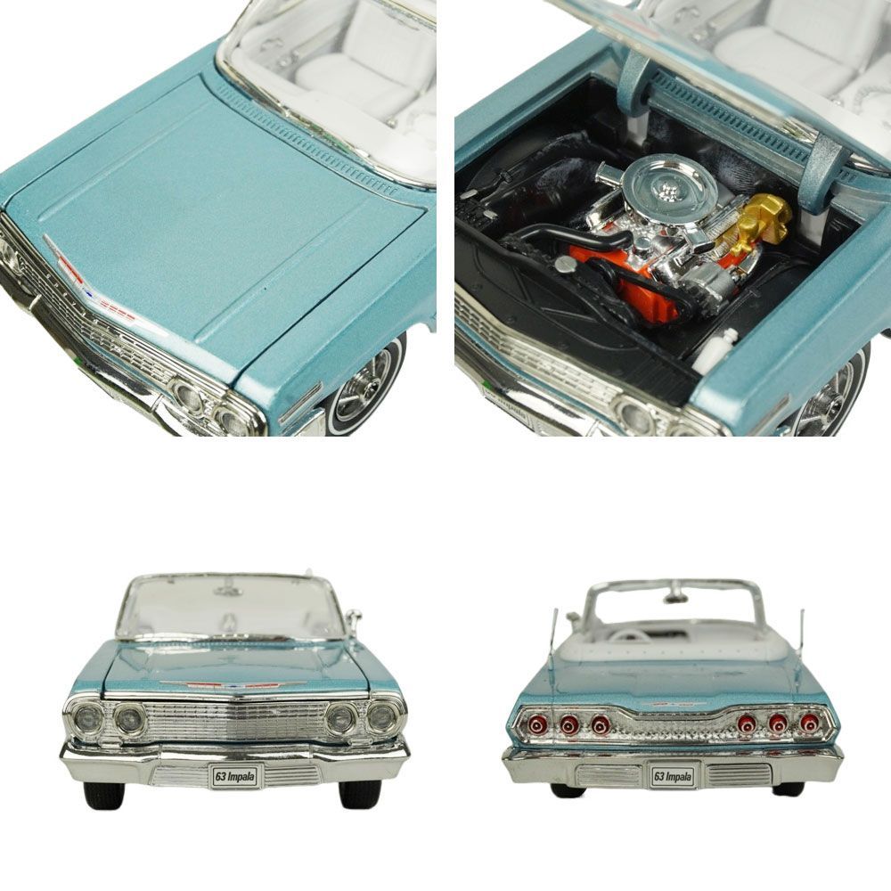 ウェリー 1/24 1963 シボレー インパラ SS コンバー - BLUE ウェリー 1/24 1963 シボレー インパラ SS コンバー - BLUE