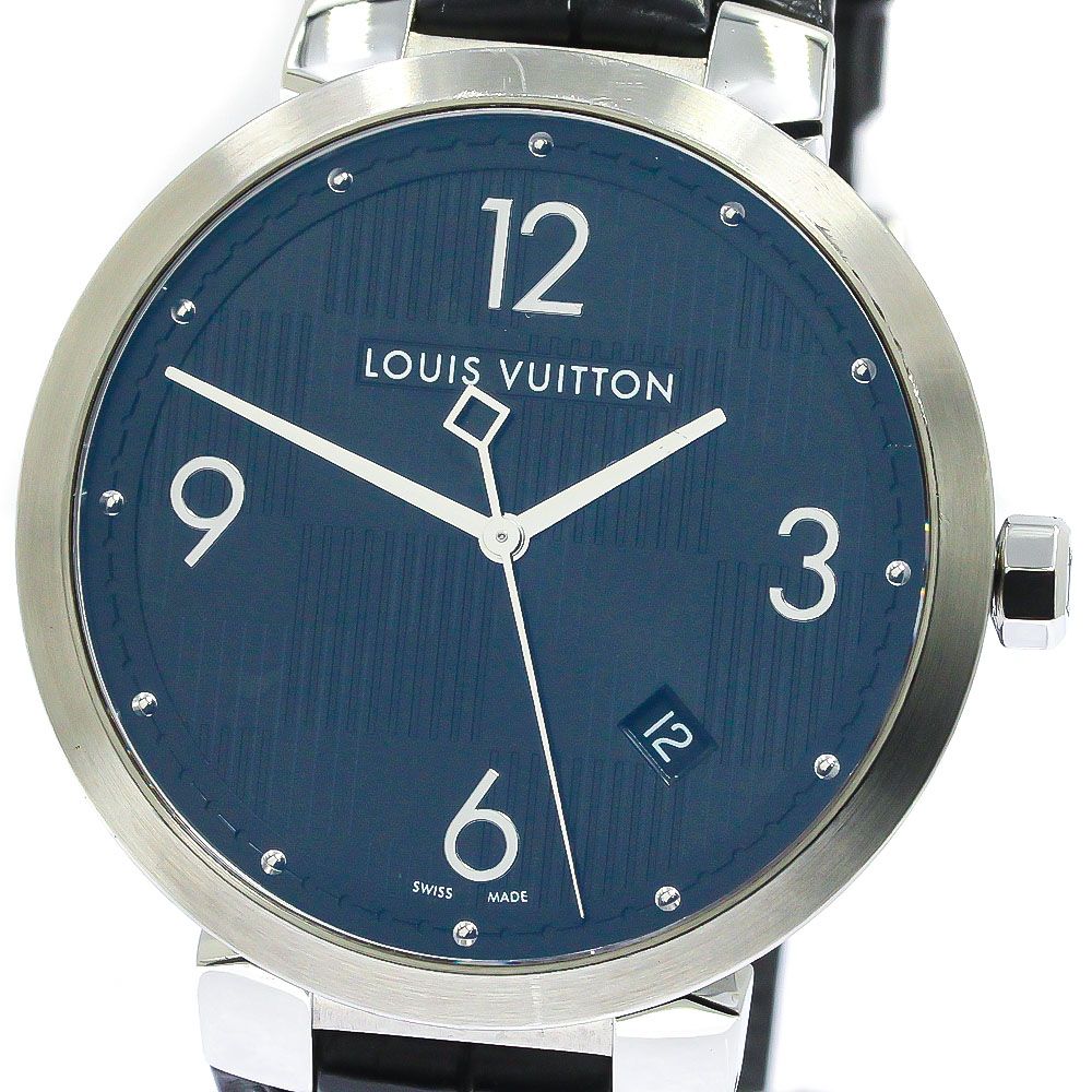 LOUIS VUITTON ルイヴィトン メンズ腕時計 タンブール　ダミエ Q1D00 ブラック（黒）文字盤 クォーツ