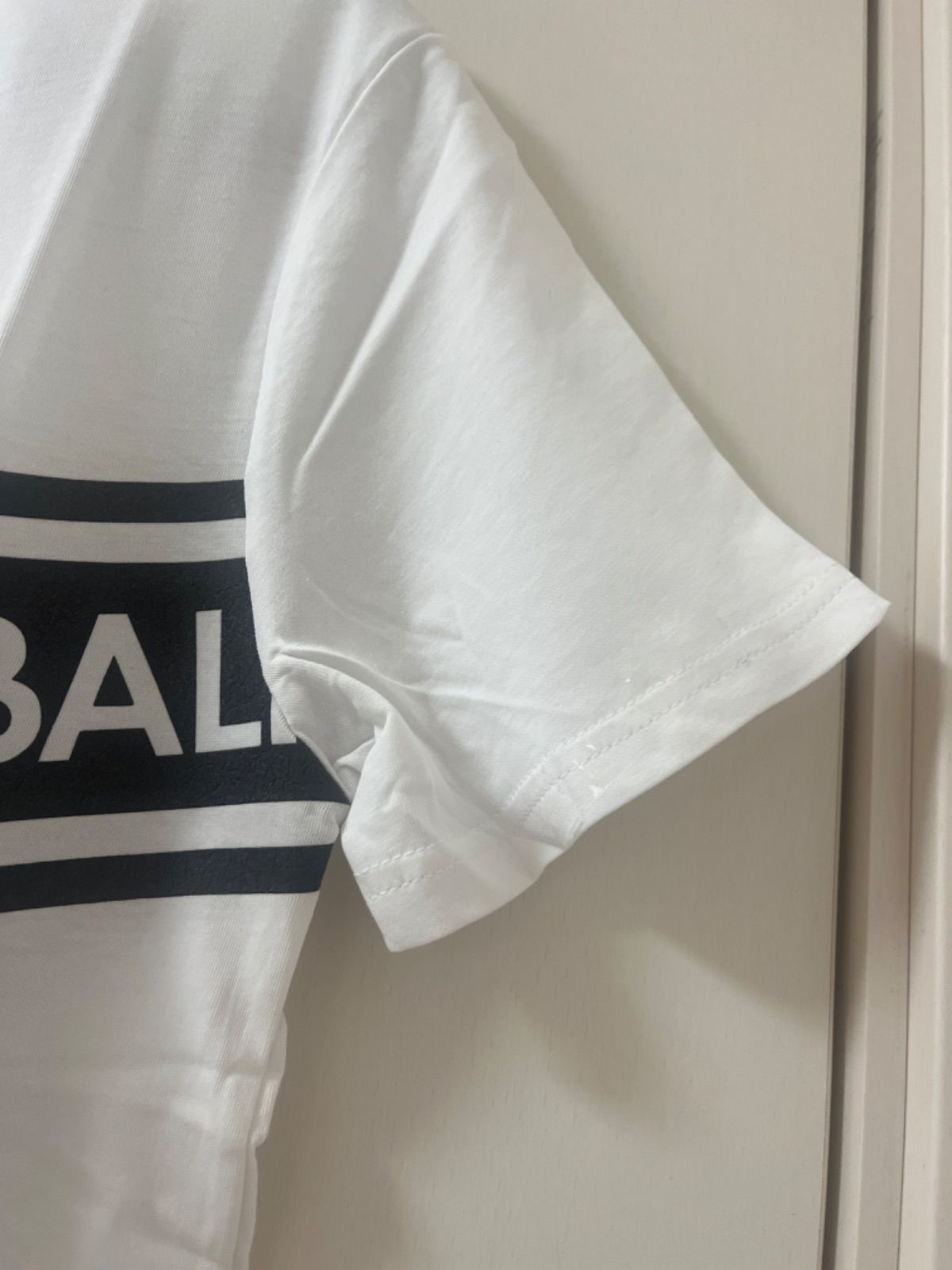 訳あり 特価 新品 バルマン BALMAIN メンズ Tシャツ ホワイト 白T ロゴ 