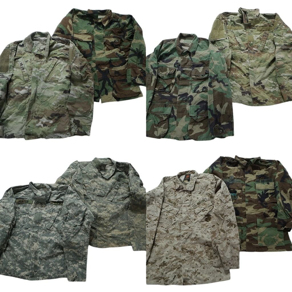 古着卸 まとめ売り 米軍実物 フィールドジャケット カモ柄MIX ミリタリー 8枚セット (メンズ S ) ウッドランド マリンパターン ARMY MW0165