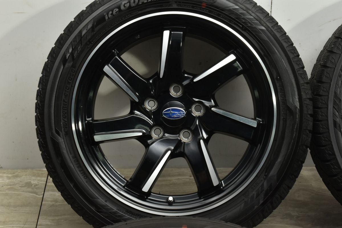 【美品】スバル レヴォーグ 純正 17in 7J +55 PCD114.3 ヨコハマ アイスガード iG60 215/50R17 交換用 スタッドレス 送料無料