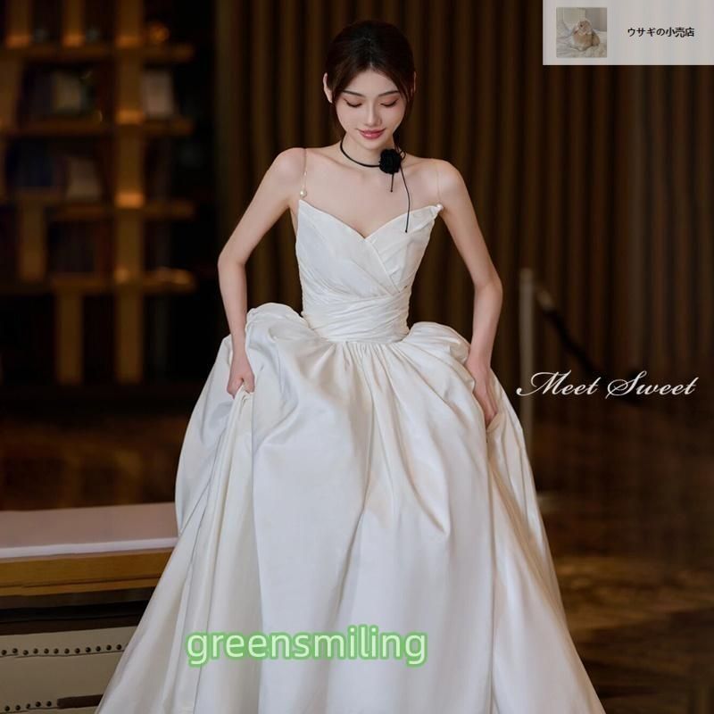 ウェディングドレス ウエディングドレス ノースリーブ 二次会 結婚式 前撮り ブライダル ロングドレス 花嫁 プリンセスドレス AラインドレWP数量 価格926