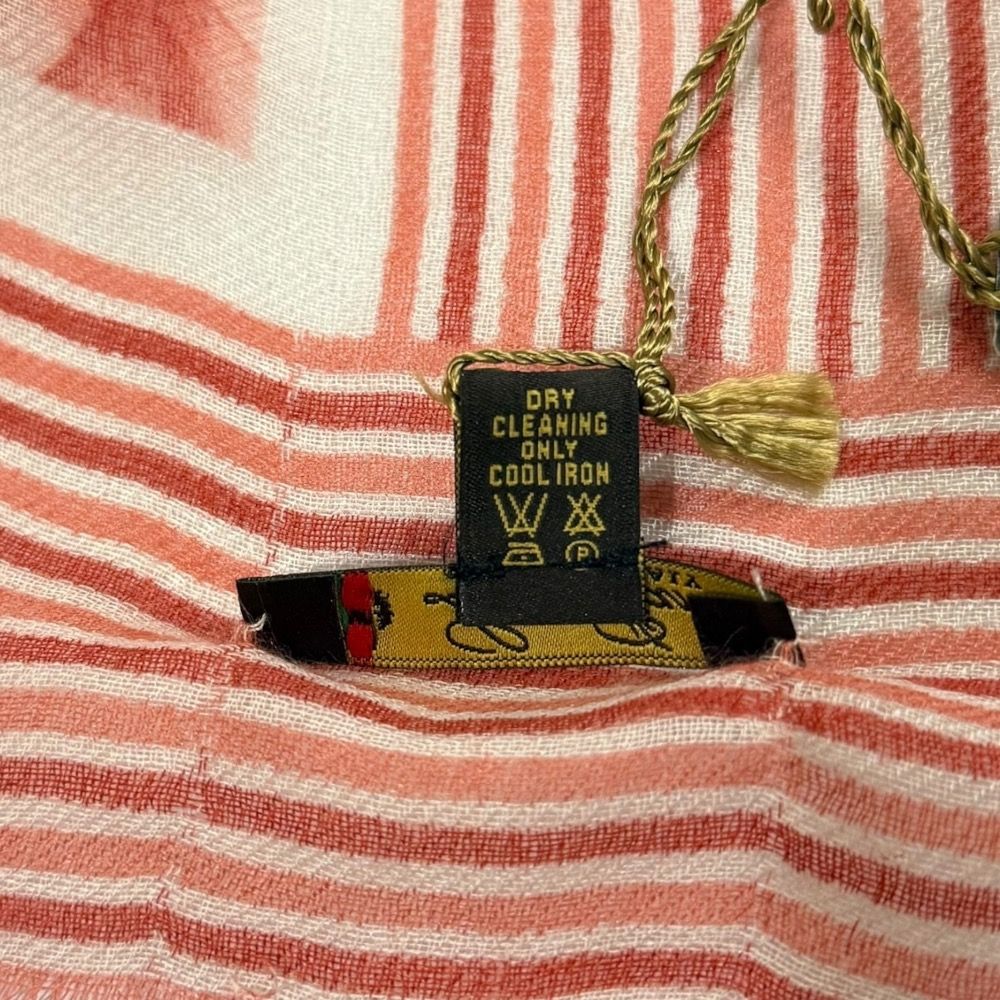 良品 Loro Piana ロロピアーナ カシミヤシルク 大判スカーフ レッド  