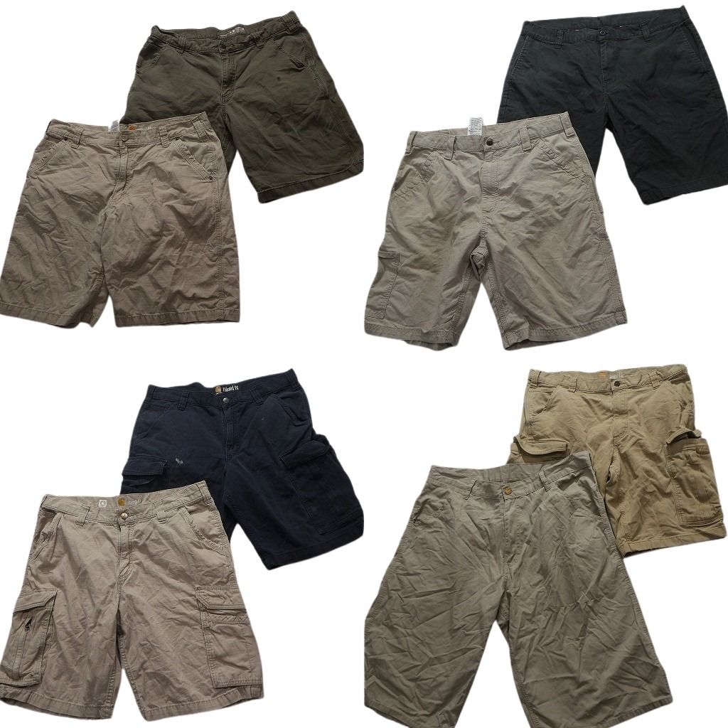 古着卸 カーハート Carhartt ショートパンツ 8枚セット メンズ 36 カーゴ カーキ ワーク ベージュ ネイビー 古着 NA4855