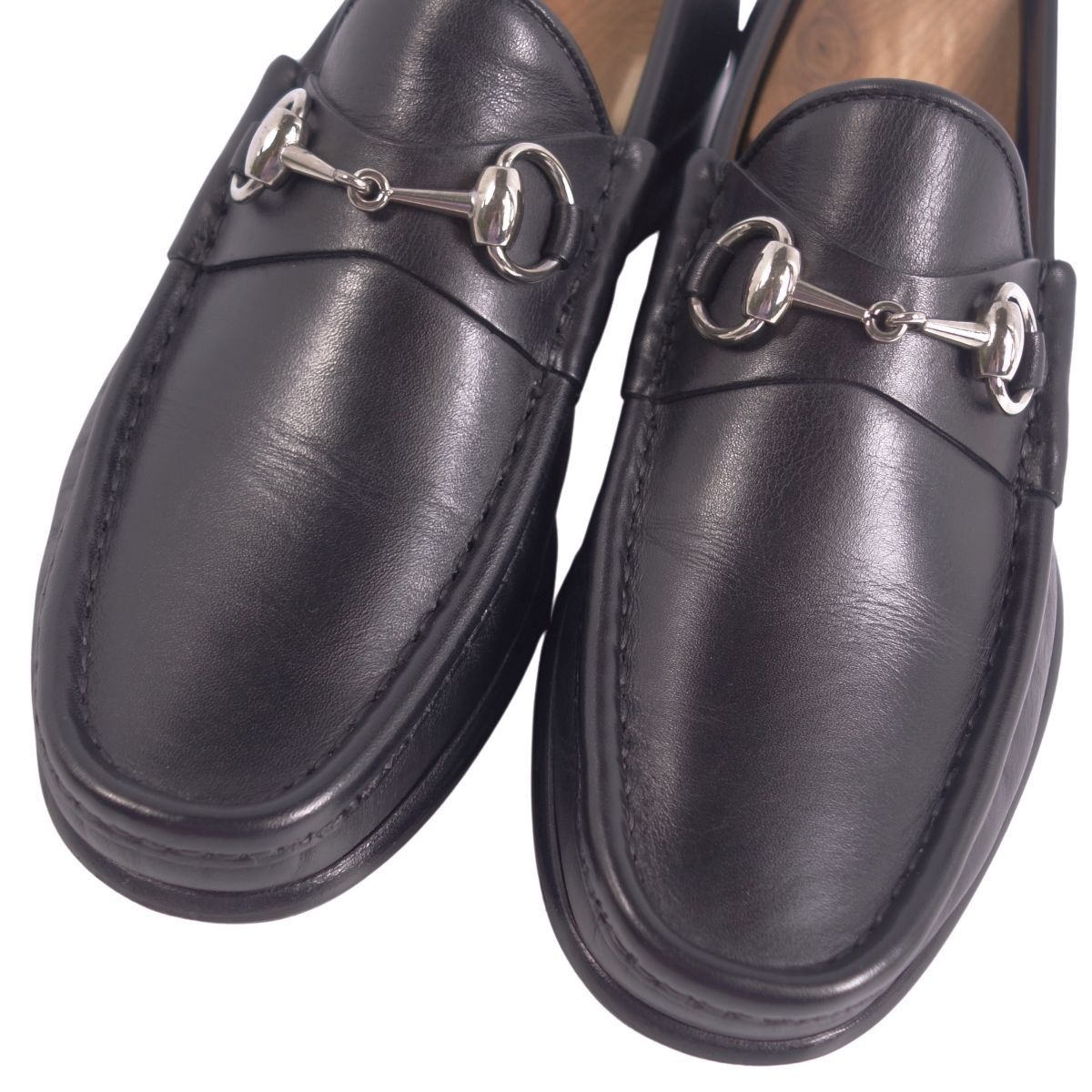 美品 グッチ GUCCI ローファー モカシン ホースビット レザー