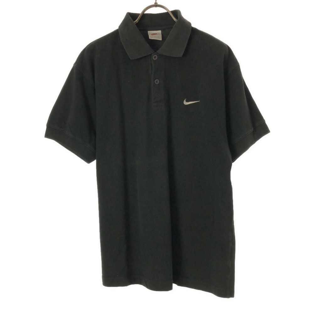 ナイキ 90s 半袖 白タグ ポロシャツ S ブラック NIKE オールド ヴィンテージ メンズ