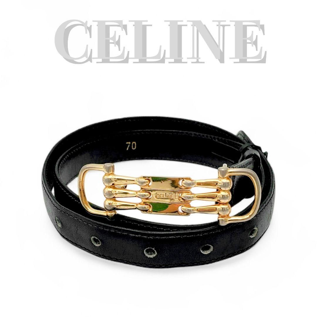CELINE セリーヌ ベルト レザー イタリア製 ヴィンテージ 70