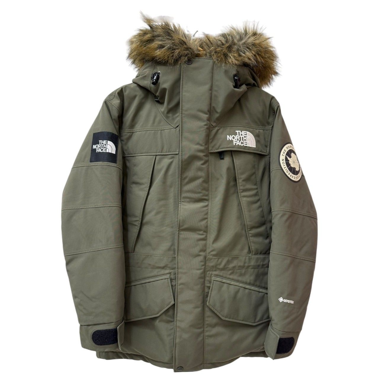 THE NORTH FACE (ザノースフェイス) ANTARCTICA PARKA アンタークティカ パーカー ジャンパー ダウンジャケット  フェザー混 ワンポイント ND91807 XS カーキ ブラック メンズ/045 - メルカリ