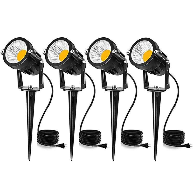 Herimo 5W 電球色 LEDガーデンライト 3000K 400LMガーデンスポットライトIP65防水ガーデン照明 上下左右に回転可能 風景ライト＆芝生ライト庭園照明 ５万時間の寿命 (4点電球色)