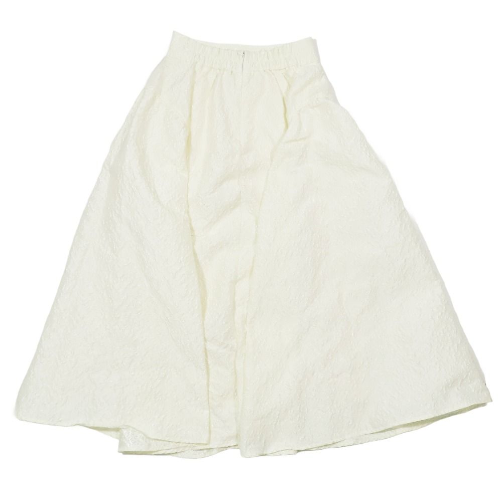 24SS コエル COEL サイド切替 フ スカート ロング ミモレ丈 ジャガード 36 ホワイト レディース 古着
