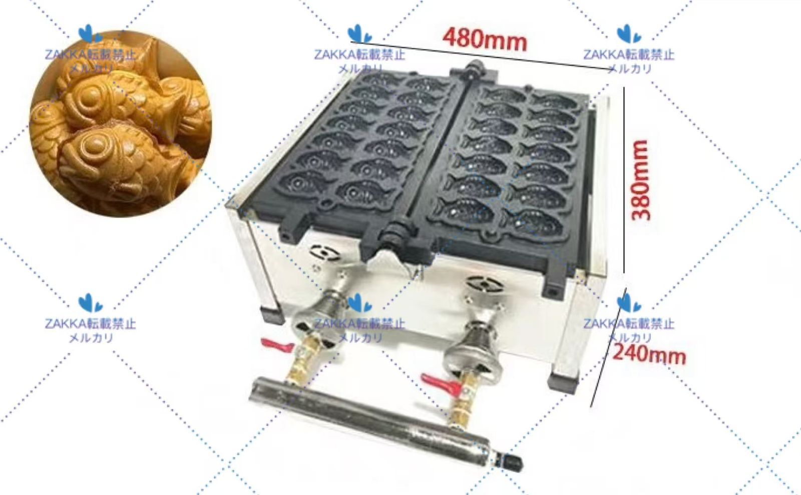 LPガス ミニたい焼き器 14匹焼ける タイ焼き 鯛焼き ガス式 業務用 屋台用 鯛焼き機 100V対応 屋外イベント 出店用 高効率 小型 省エネ
