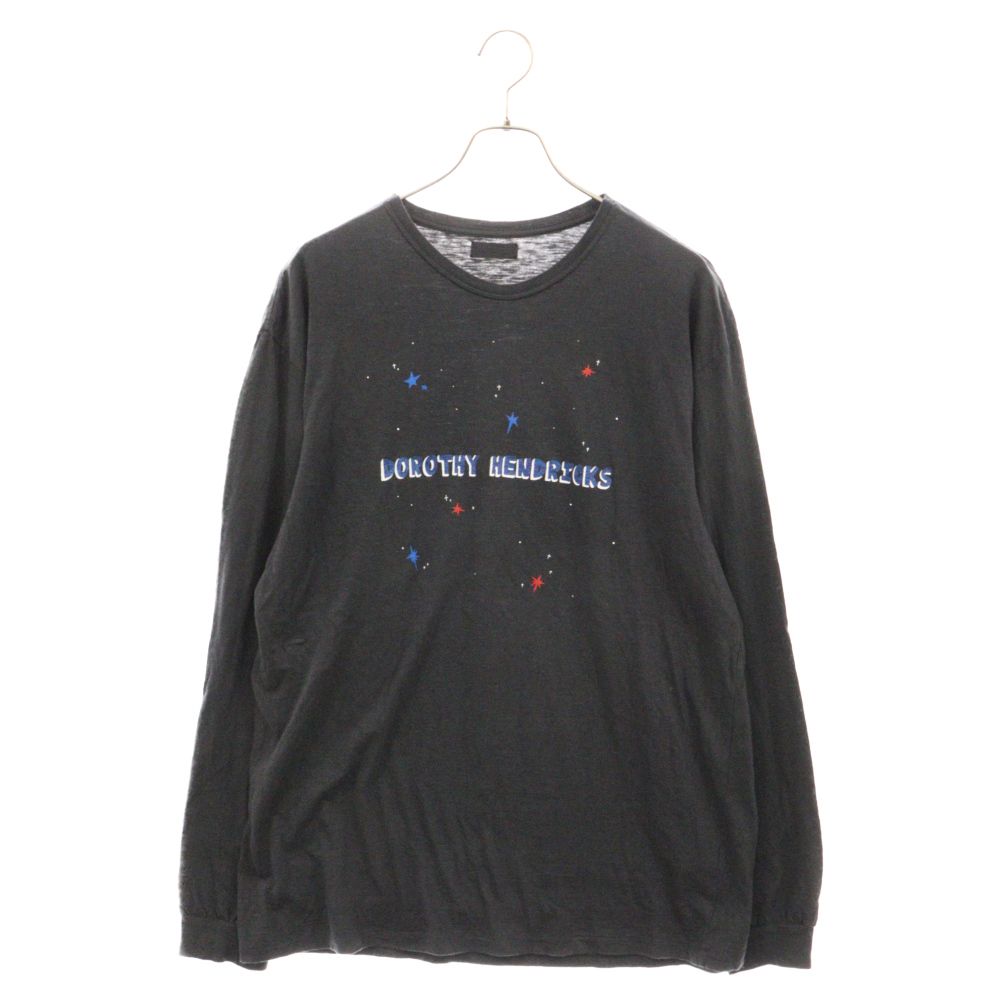 Dorothy Hendricks (ドロシー ヘンドリックス) GLITTER PRINT TEE DH0070 グリッター  プリントロゴ長袖カットソー ブラック ロングスリーブTシャツ - メルカリ