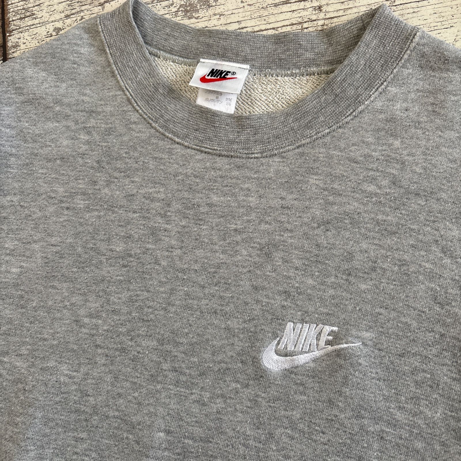 NIKE ナイキ 90s スウェット グレー トレーナー 刺繍ロゴ - メルカリ