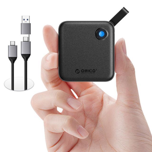 ORICO 512GB 超軽量外付けSSD USB-C ＆ USB-A 2-in-1 ケーブル付属 四角いポータブルSSD Type-Cスマートフォン タブレット ノートPC対応 信頼性の高いストレージ - B5PLUS