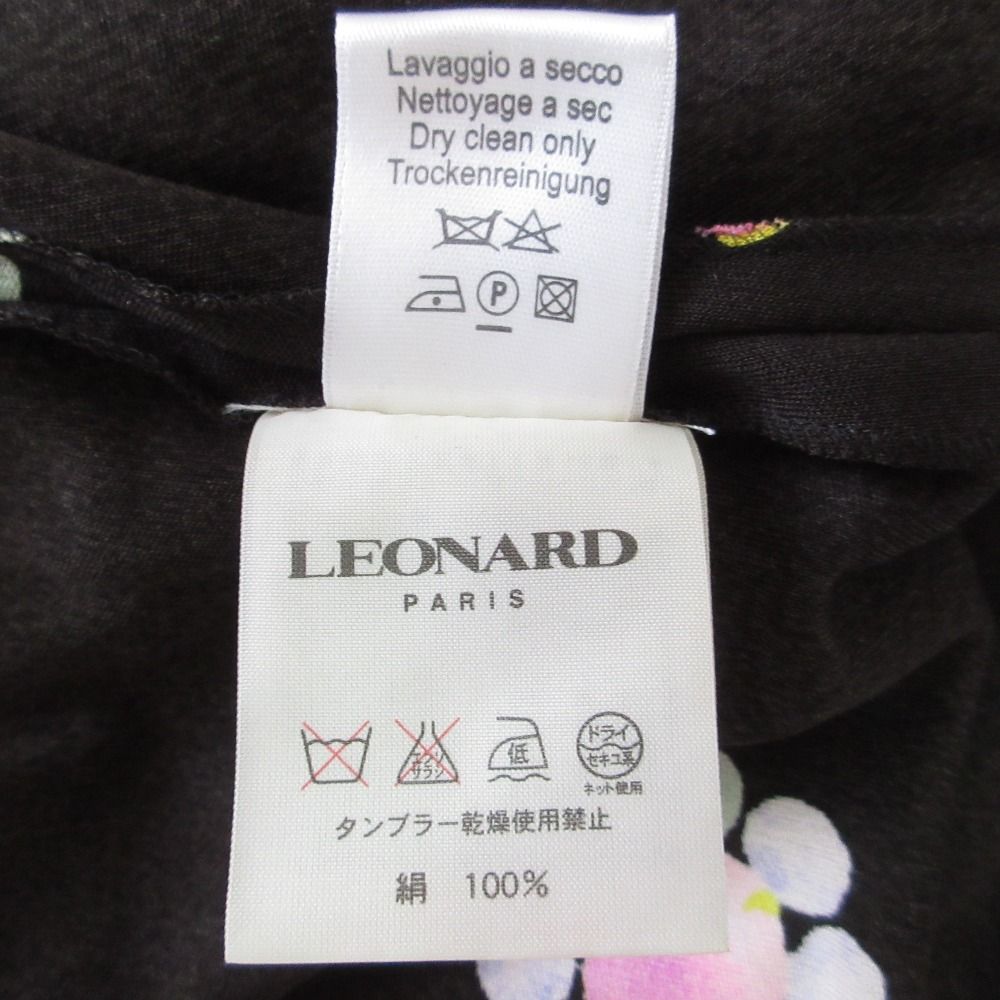 美品 LEONARD PARIS レオナールパリ ビジュープリント シルク100