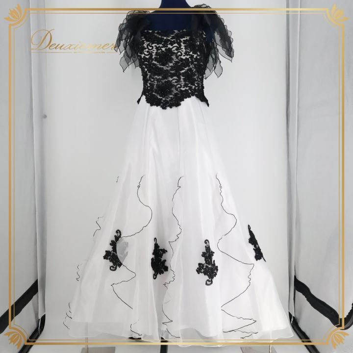 社交ダンス用ラテン黒ドレスMサイズ ゴムのブレスレット付き 美品 楽天