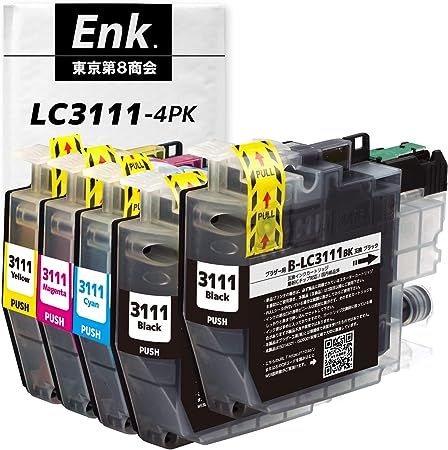 Bk 【Enk】製 LC3111-4PK ブラザー用 互換インク 互換インク