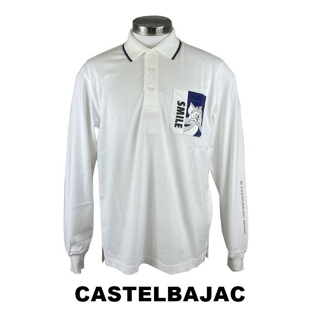 【新品未使用】CASTELBAJAC ポロシャツ 46 CASTELBAJAC - マリンプリント 半袖ポロシャツ | ブルー | メンズ