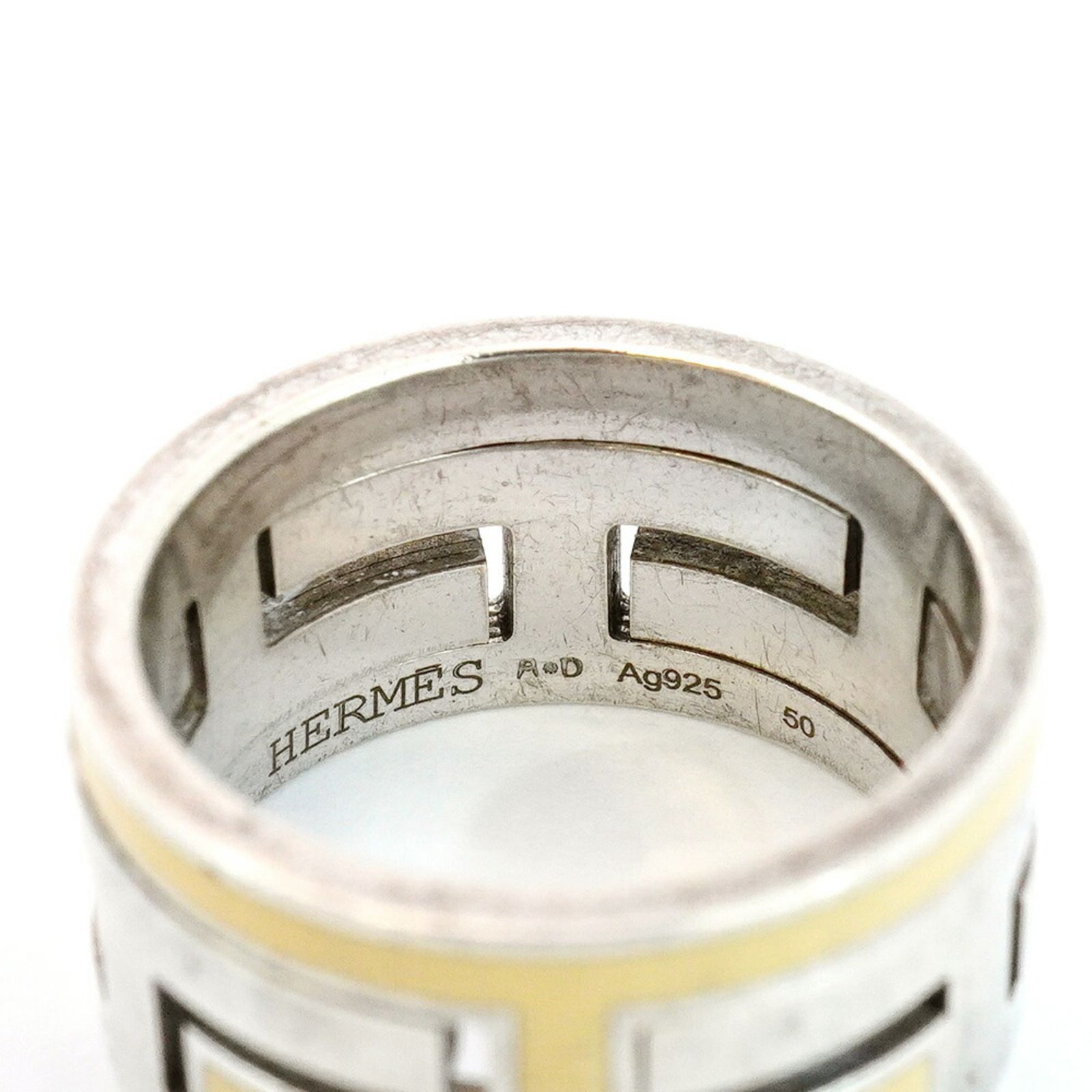 エルメス HERMES リング ムーブアッシュ シルバー ピンク #52