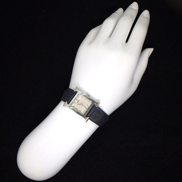 エルメス HERMES 腕時計 Hウォッチ HH1.210 スクエア アイボリー  