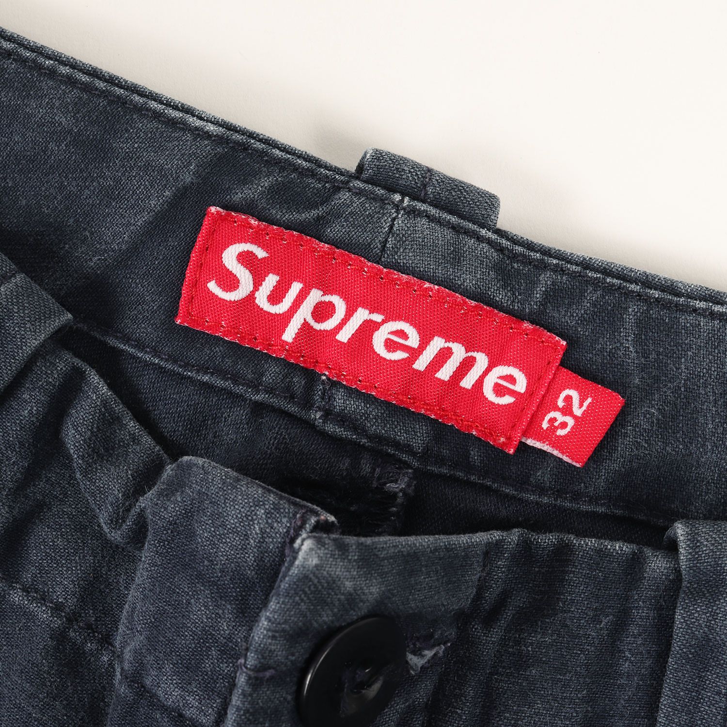 Supreme シュプリーム パンツ サイズ:32 / 90s～00s バックサテン カーゴショーツ (USA製) / ネイビー 紺 / ボトムス ショートパンツ【メンズ】【中古】