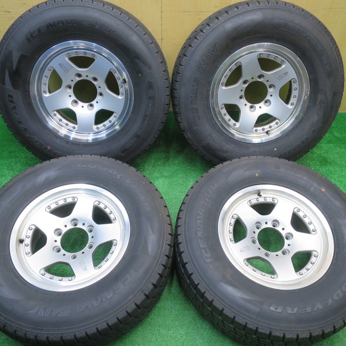 バリ溝 9.5分 スタッドレス 265|70R16 グッドイヤー アイスナビ SUV CV928 社外 アルミ 16インチ PCD139.7|6H 5101609NJス