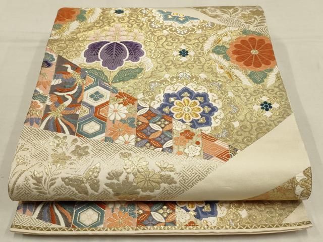 袋帯　龍 Amazon.co.jp: 未仕立 豪華作品 太箔金駒刺繍入り西陣織袋帯 昇