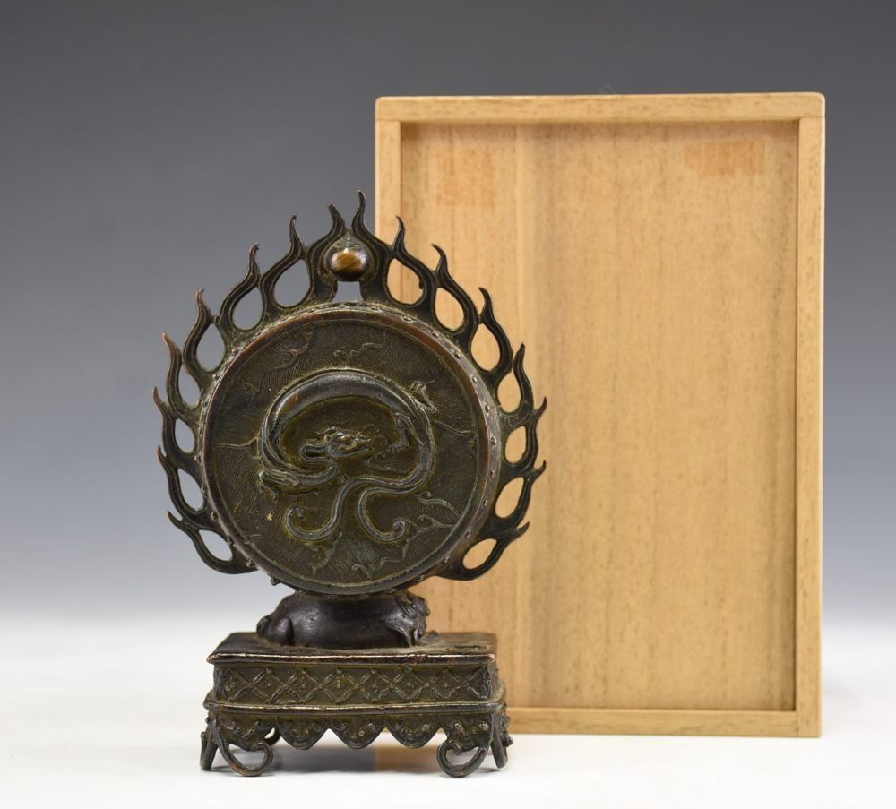 蔵A4941 古美術 古銅火炎雨龍香炉 在銘 江戸時代 合わせ箱 WWW_IMPECCABLEHEALTHCARESERVICES_COM