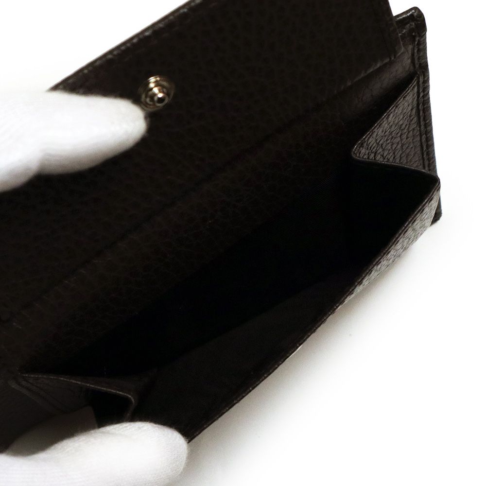 グッチ 二つ折り財布 GGキャンバス レザー ベージュ ダークブラウン 茶  