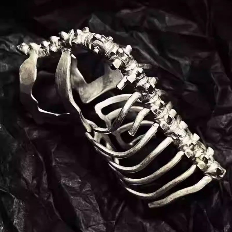 アーマーリング 骨格モチーフ リング フリーサイズ 指輪 メンズ