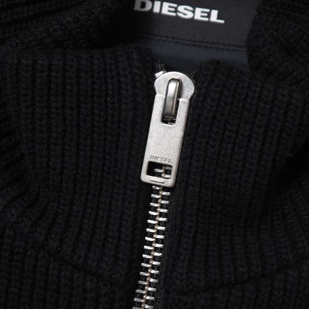 DIESEL ディーゼル ニットジャケット 中古・古着通販】DIESEL (ディーゼル) ロゴジャガードジップ
