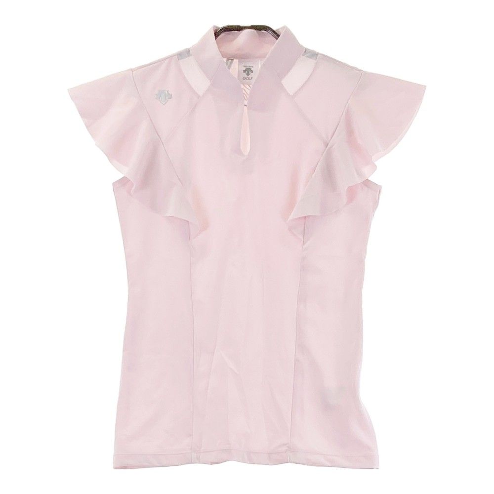 サイズ：S DESCENTE GOLF デサントゴルフ 2022年モデル 半袖 フリル Tシャツ  ピンク系 [240101344841]# ゴルフウェア レディース ストスト