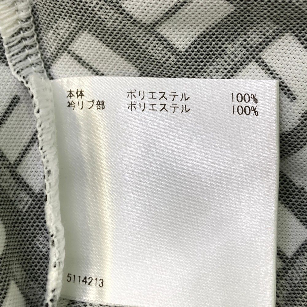 サイズ：M MUNSING WEAR マンシングウェア  半袖モックネックTシャツ 総柄 ブラック系 [240101446514] ゴルフウェア メンズ ストスト サイズ：M MUNSING WEAR マンシングウェア 半袖モックネックTシャツ 総