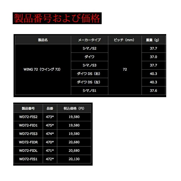 リブレ ウイング 72 WD72-FIS3 シマノS3用 ガンメタ/ブルー 4748
