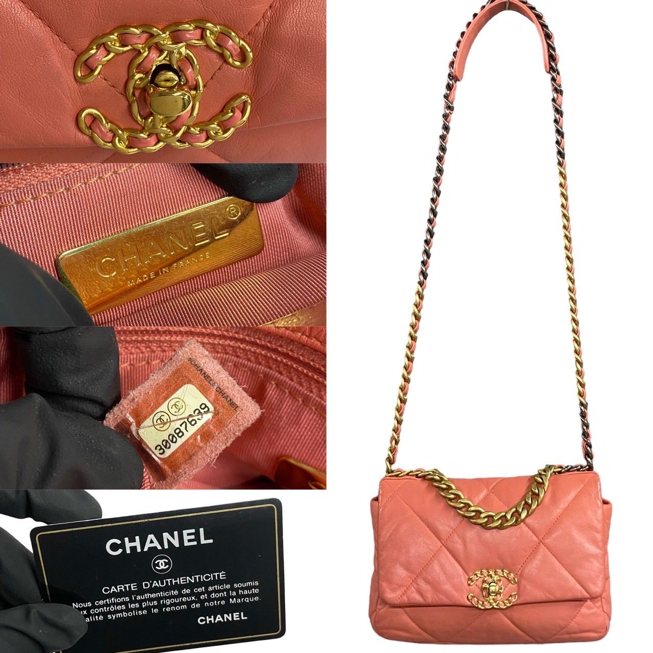 VINTAGE○CHANEL○シャネル19ハンドバッグ ラムスキン ピンク VINTAGE○CHANEL○シャネル19ハンドバッグ ラムスキン ピンク